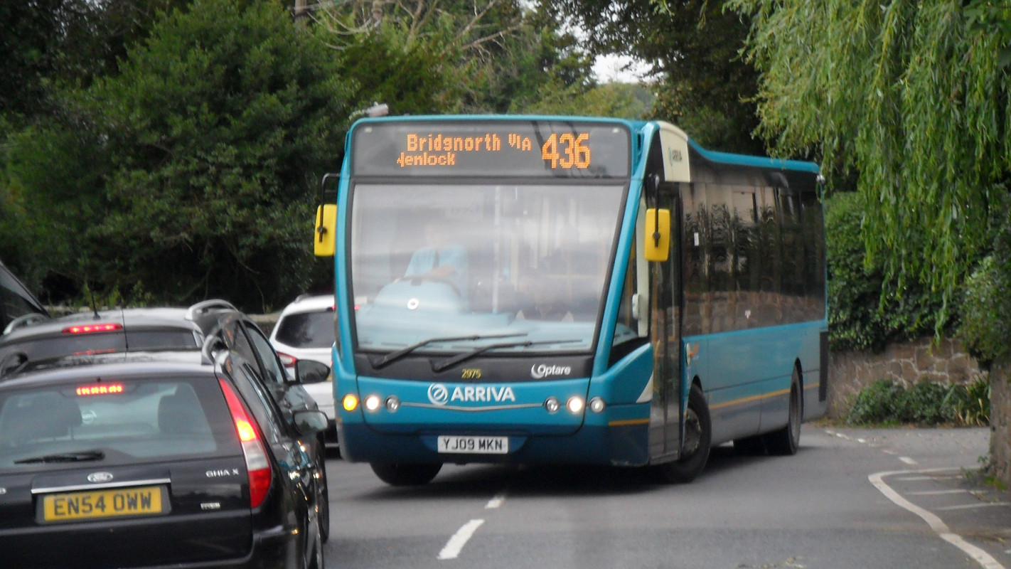 An Arriva bus at Cressage, Shropshire