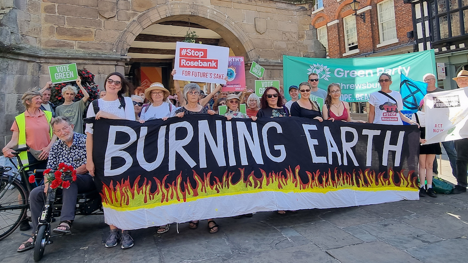 Campaigners in Shrewsbury town square July 2026