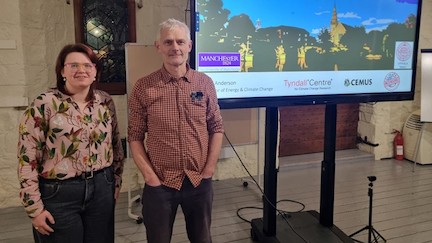 Councillor Emma Micklewright with Professor Kevin Anderson