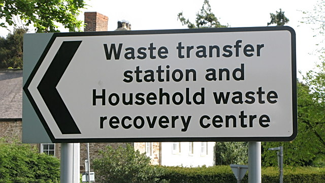 Sign for the waste transfer station