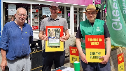 Green Party campaigners on Pride Hill on Saturday